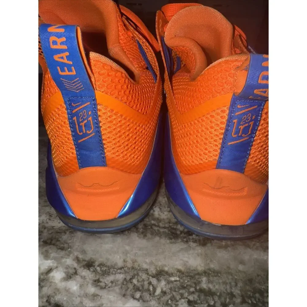 Nike LeBron 12 Low Cavs JAMES NBA BASKETBALL SHOES ORANGE BLUE RARE 11.5 (SRA)